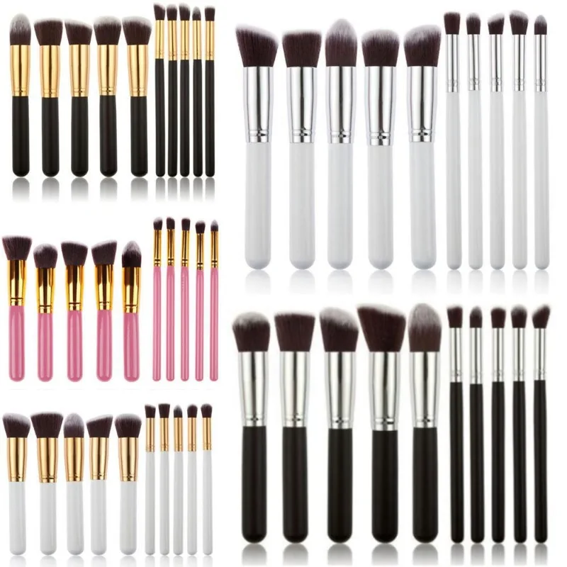 10Pcs Beginner Makeup Brush Set-Foundation, Powder, Blusher & Eyeshadow Brushes, Easy-to-Use Black Beauty Tools for Daily Makeup