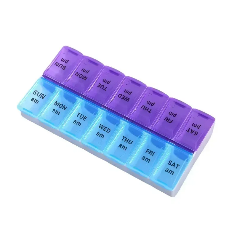 New Weekly Portable Travel Pill Cases Box 7 Days Organizer 14 Grids Pills Container Storage Tablets Vitamins Medicine Fish Oils