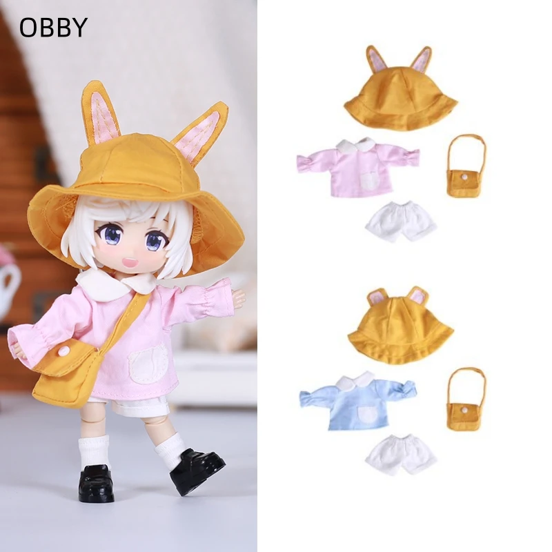 

Набор из 4 предметов: Милая одежда для кукол Obitsu 11, OB11, GSC 1/12, YMY, Molly, NAGI (11 см) – комплект одежды для кукол.