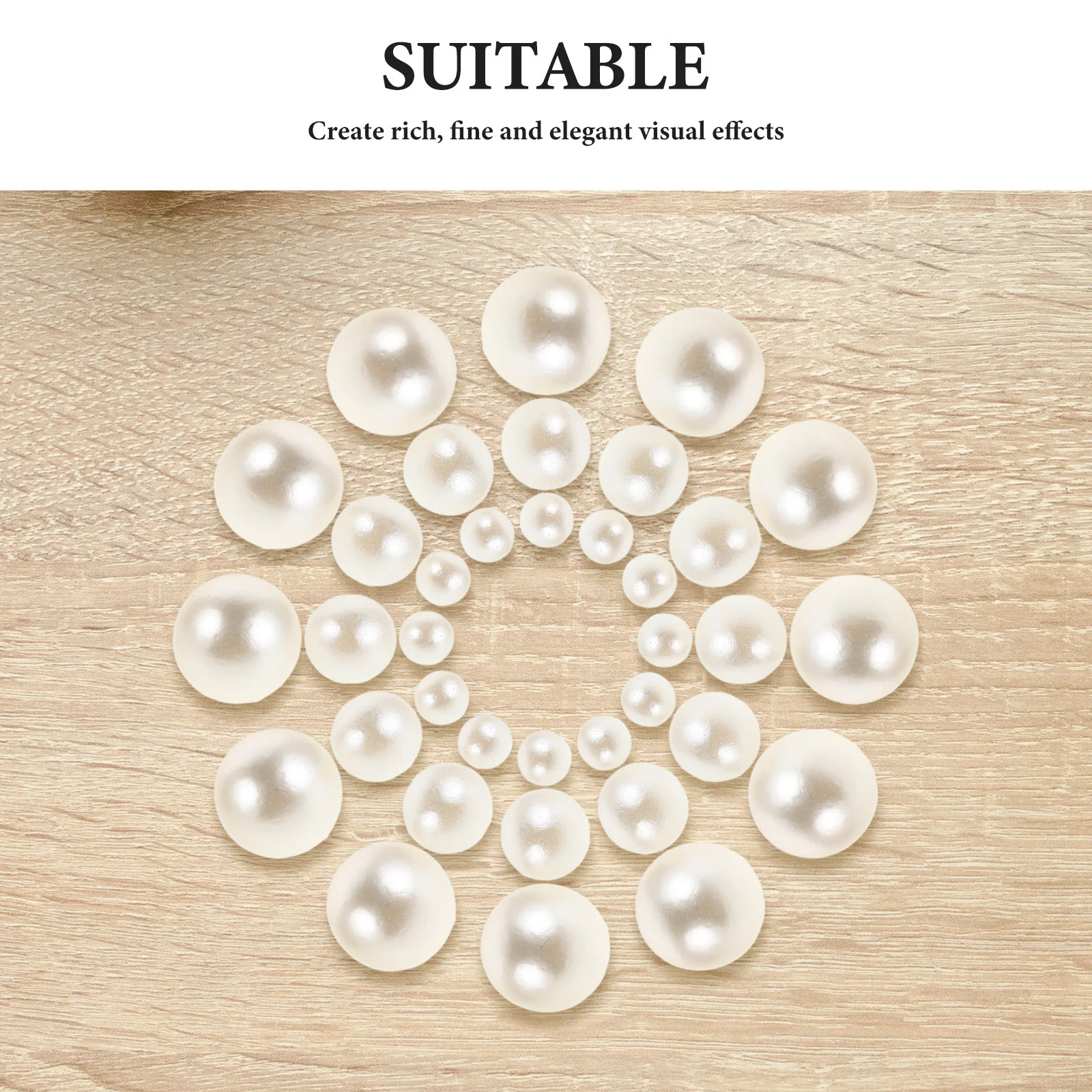 500 Stück Füllperlen 6/10/14 mm Elfenbein Kunststoff rund kein Loch Vasenfüller für Hochzeit Herzstück Dekor Party Tischstreuer