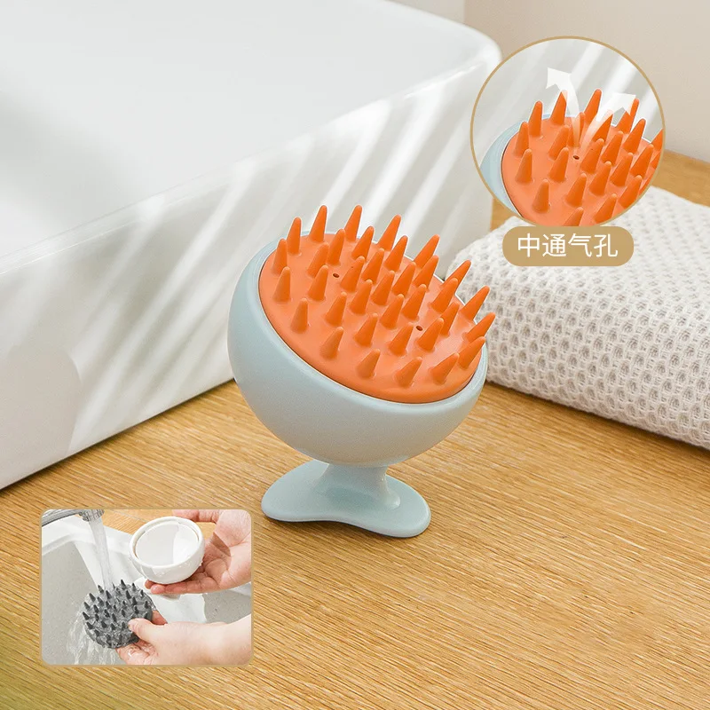Shampooing and massaging brush cleaning scalp, relieving itchiness, and scratching - made of high-quality