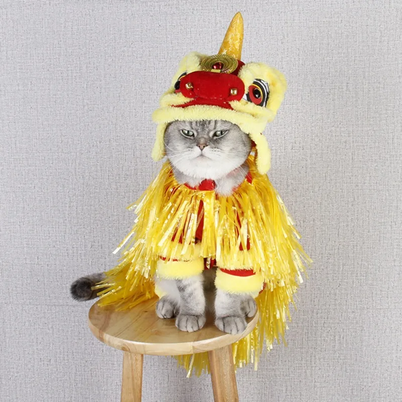 Pet Dog Clothes Chinese Dance Lion New Year Cosplay Costume Dragon Party Festive Lucky Funny Dog Clothes Pet Puppy Costumes