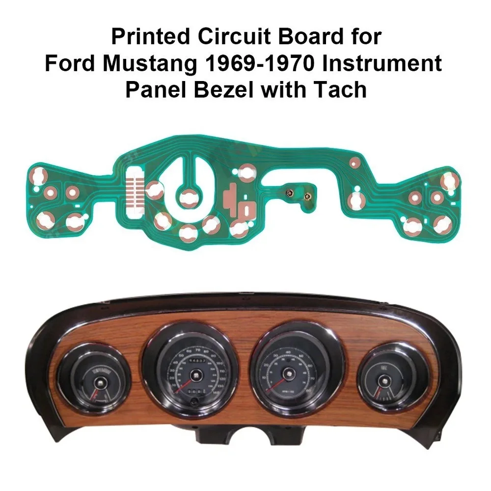 

Printed Circuit Board for Ford Mustang 1969-70 Instrument Panel Bezel with Tach