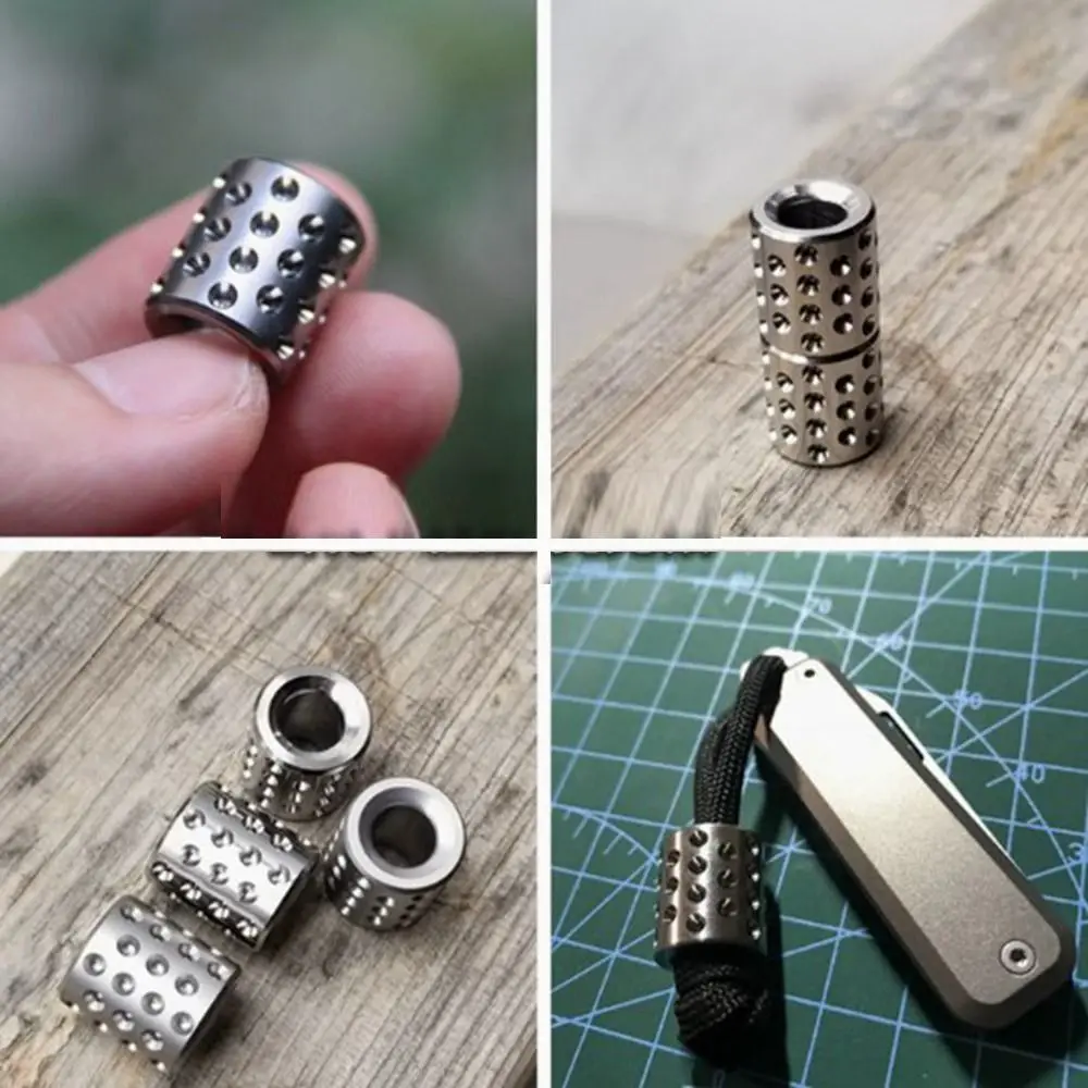 Lightweight Outdoor Titanium Alloy Beads TC4 Multiplestyles Camping Knife Flashlight Gadgets Knife Lanyard Beads EDC Multi Tools