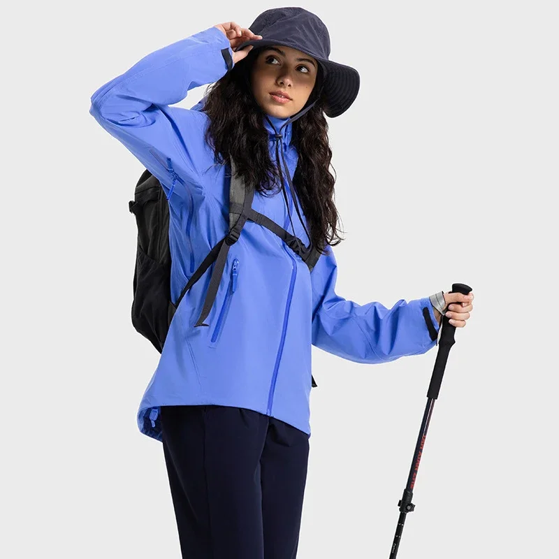 

Windproof Mid-length Outdoor Jackets Waterproof Running Coat Hiking Jacket Multifunctional Hooded Climbing Cycling Clothing