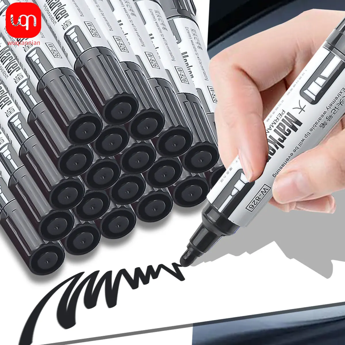 

3pcs Waterproof Large Permanent Markers Dual Tips 2mm-6mm Wide Marker for Stone, Poster, Canvas, Glass, Wood, Ceramic