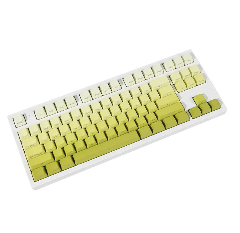 Lime keycap fruit green gradual change light-transmitting PBT material OEM side engraved 68/75/980 e-sports mechanical wireless