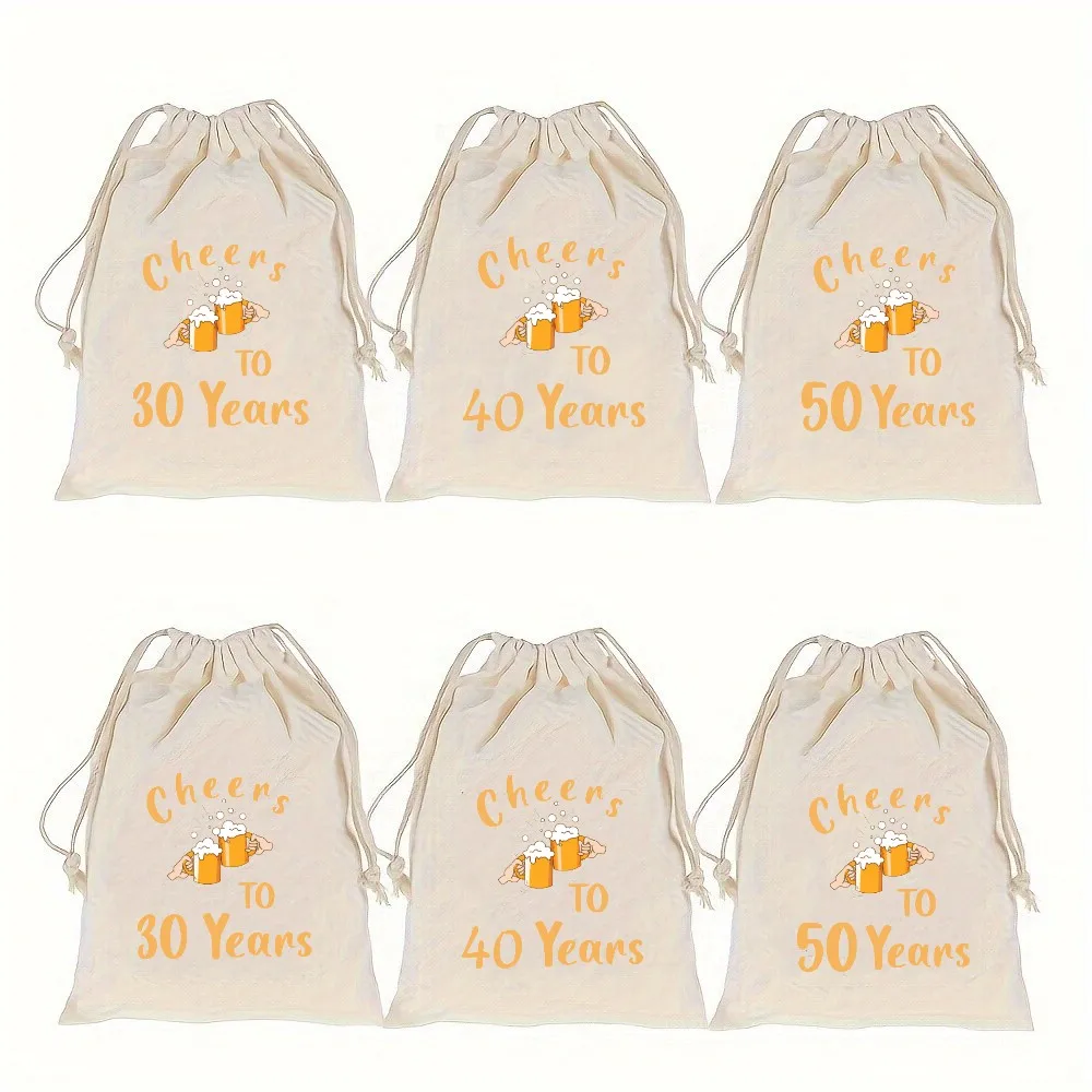 

5pcs/pack 30 40 50 years old Birthday party gift bag candy bag Happy Birthday Party Supplies Anniversary gift Bags