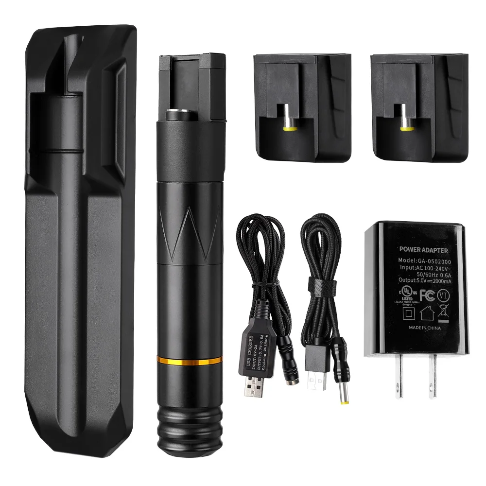 

Wireless Tattoo Pen EU/US Plug Black Tattoo Machine Kit Professional Permanent Makeup Body Art for Tattooist Tattoo Supplies
