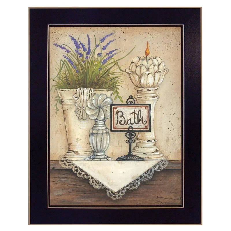 

Bath by Mary June Printed Wall Art, Framed Poster with Black Frame, Ready to Hang