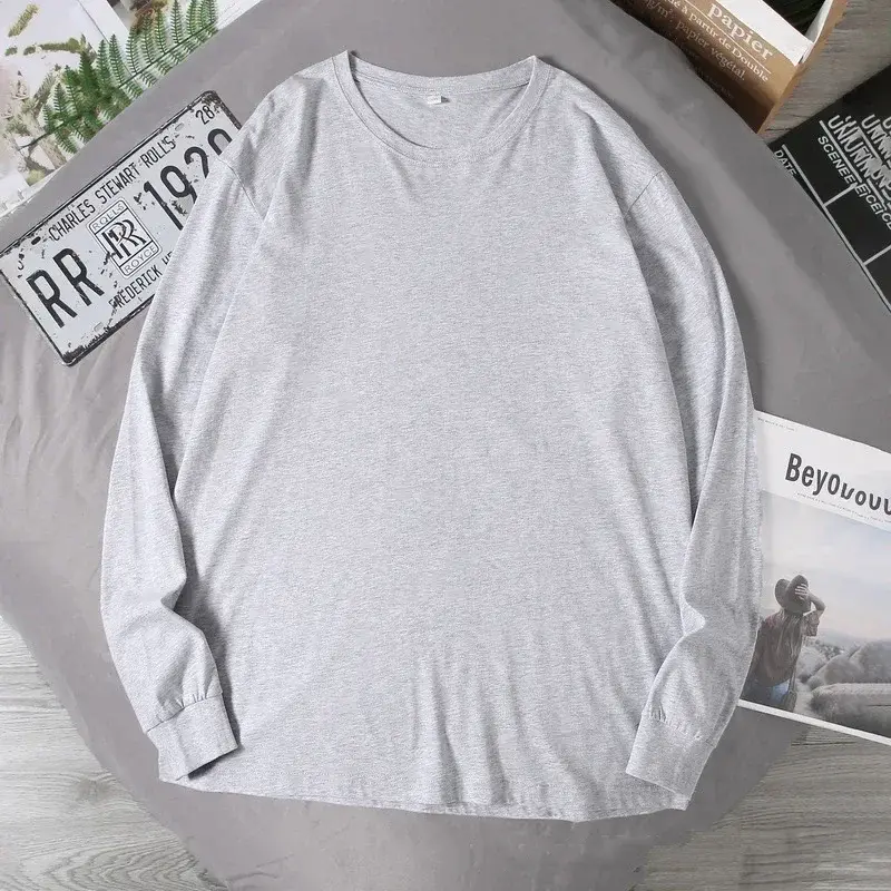 Big Sizes Men Clothes 12XL T Shirt Men Basic 100 Cotton Long Sleeve T-shirt Male Plus Large 10XL Oversized Simples Black Tshirt - Image 5