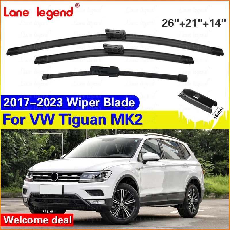 Wiper LHD Front Rear Wiper Blades Set For VW Tiguan MK2 2017-2023 Windshield Windscreen Window Brushes 26