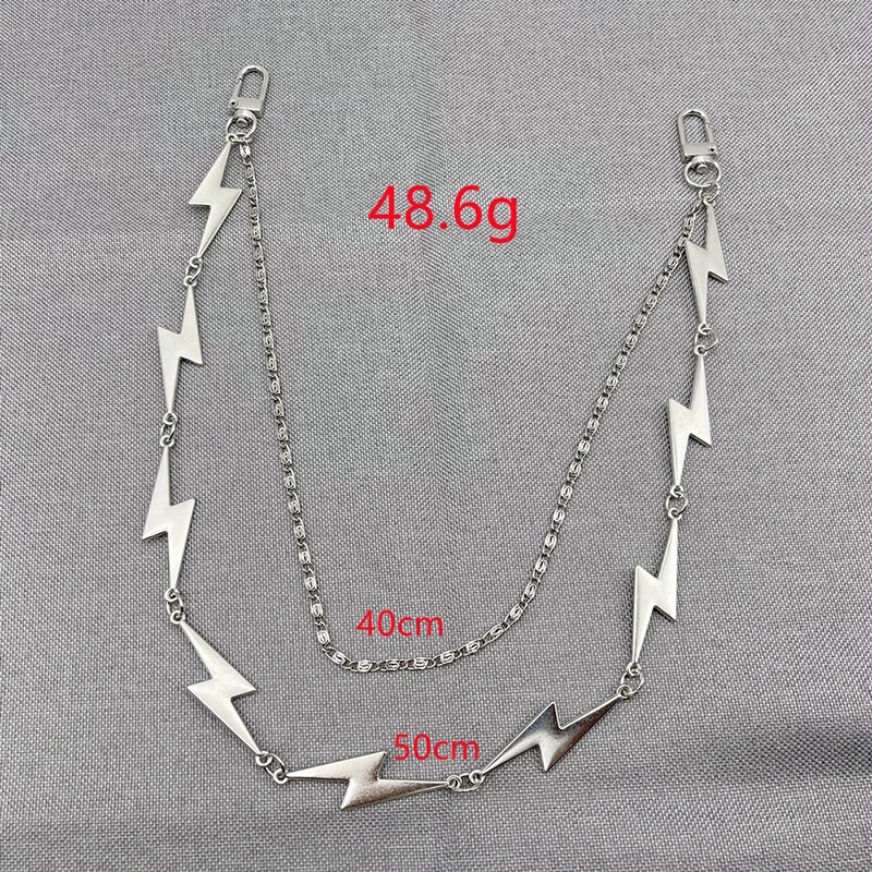 Accessories: New Fashionable And Versatile Men's And Women's Waist Chains, Punk Metallic Lightning Bolt Pendant Trouser Chains