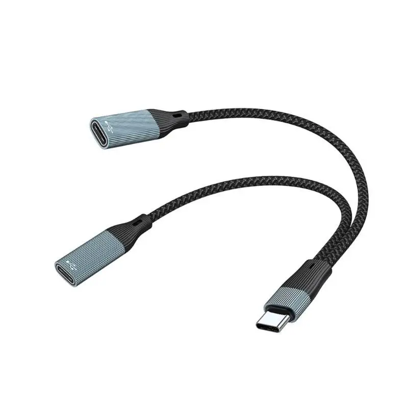 Y1UB USB Type C To Two Port Adapters With 480Mbps Speed For Laptop Phone Charging Data Transfer Aluminum Alloy Hubs