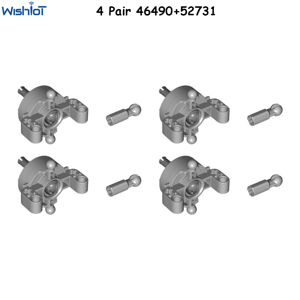 Lego-compatible Technical Bricks Parts 4 Set Wheel Hub CV Cardan Ball Joint Steering Suspension Drive Axle for MOC 46490 52731