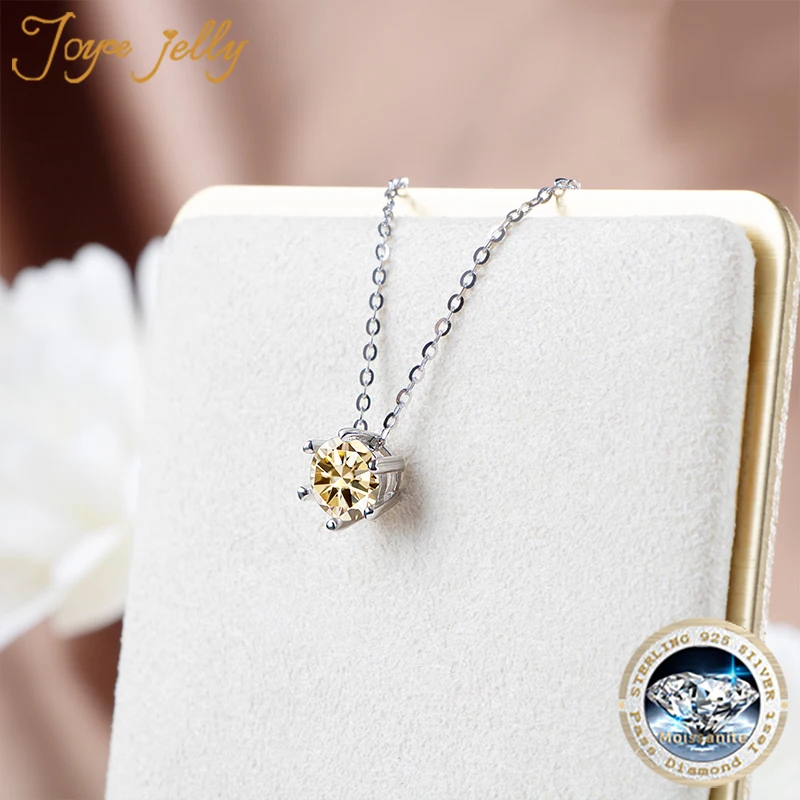 JoyceJelly Moissanit Schmuck-Set mit 1CT D Farbe VVS 3EX Moissanit Stein Pass Diamant Test Hochzeit Luxus edlen Schmuck Geschenk – Detail 10