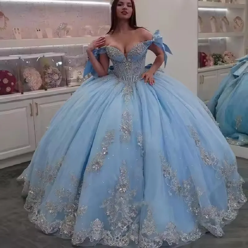 ice blue formal dress Satin Bridesmaid Prom Dress Light XS Cameron Blue by Grace Loves Lace The illusion halter neckline is adorned with shimmering beadwork that flows across the bodice and cascades through the soft tulle skirt Modern Ice Blue Satin Straight
