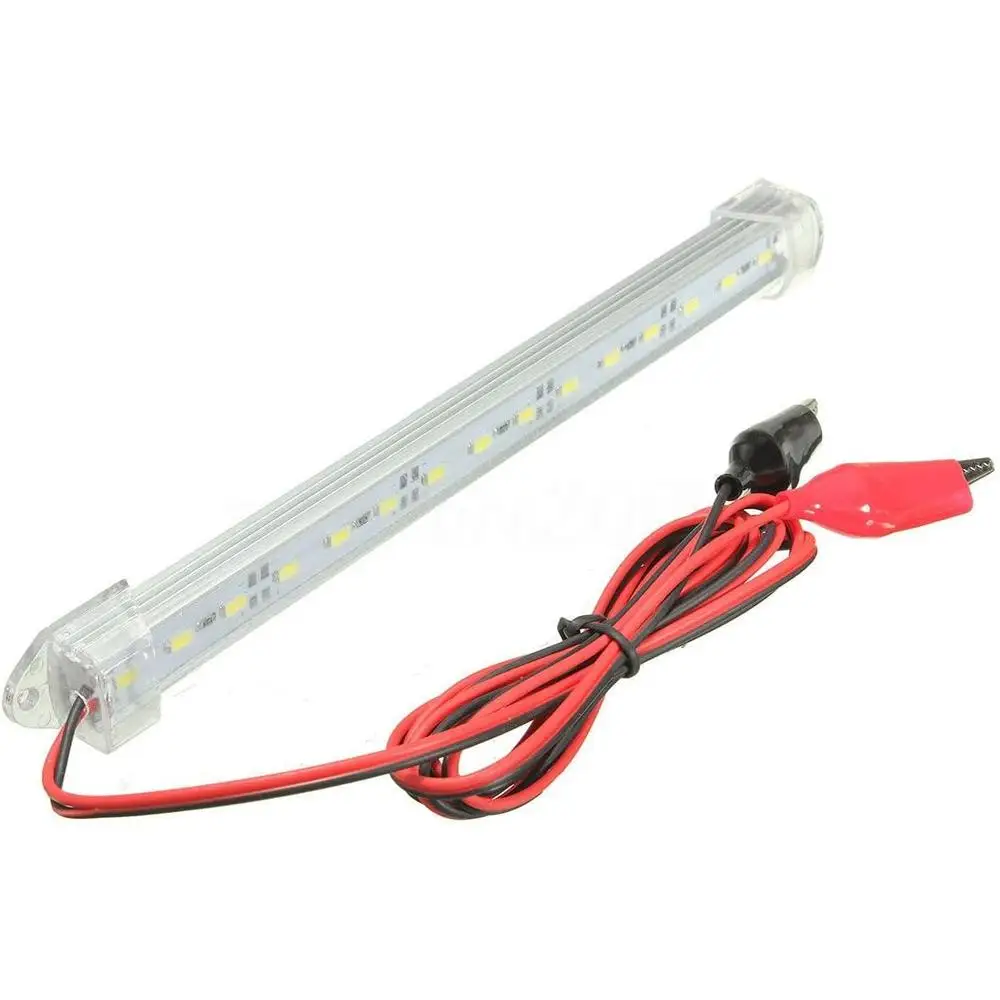 15LEDs Interior Light 12V Car Light Strip Bar RV Reading Lamp White Day Lamp PC Transparent Cover RV Accessories Universal