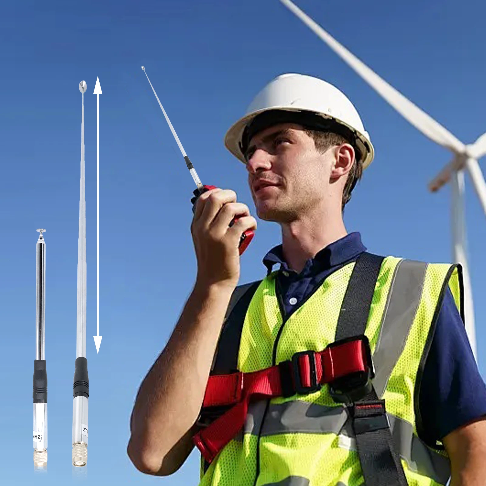 27 MHz 9 Zoll bis 51 Zoll Teleskop-/Stabantennen TNC-Anschluss CB-Radioantenne für CB-Hand-/tragbares Radio