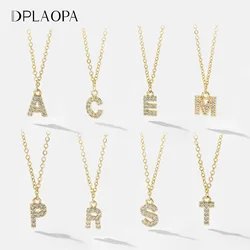 DPLAOPA 925 Sterling Silver Gold Letter A C E M P R S T Letter Initial Women Luxury Pendant Long Chain Necklace 2024 Wedding