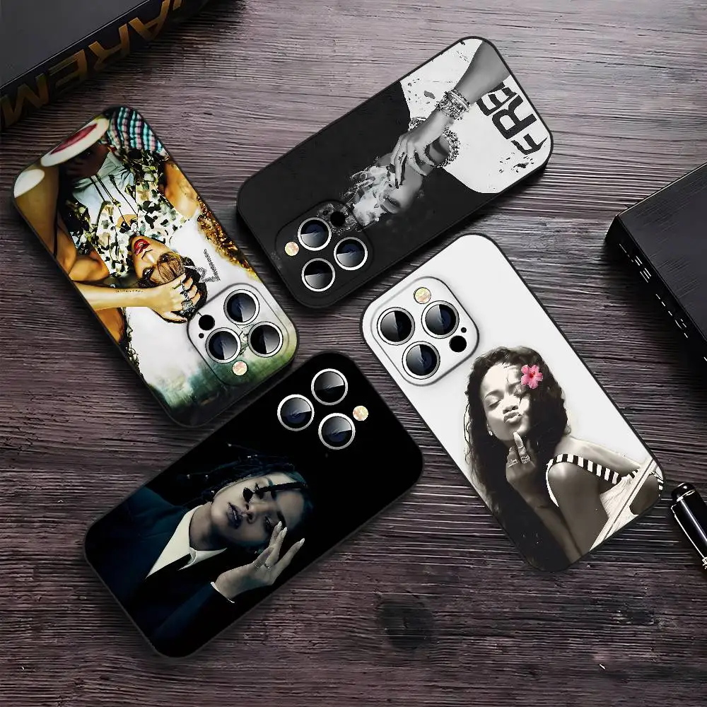 Singer R-Rihanna Phone Case Black That Fits For IPhone 17,16,15,11,13,14 Pro Max,Plus,X,Xr,Xs Max,13Mini
