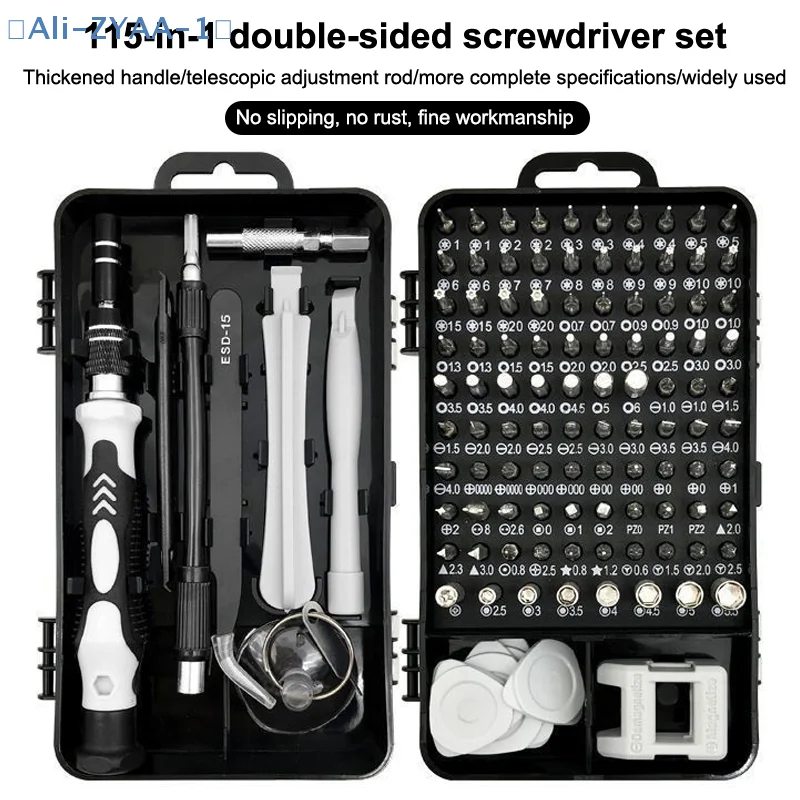 【ZYAA-1】115-in-1 Mini-Präzisions-Schraubendreher-Set für die Reparatur von Autos, Computern, PCs, Mobiltelefonen und Geräten, isolierte Handwerkzeuge für den Heimgebrauch