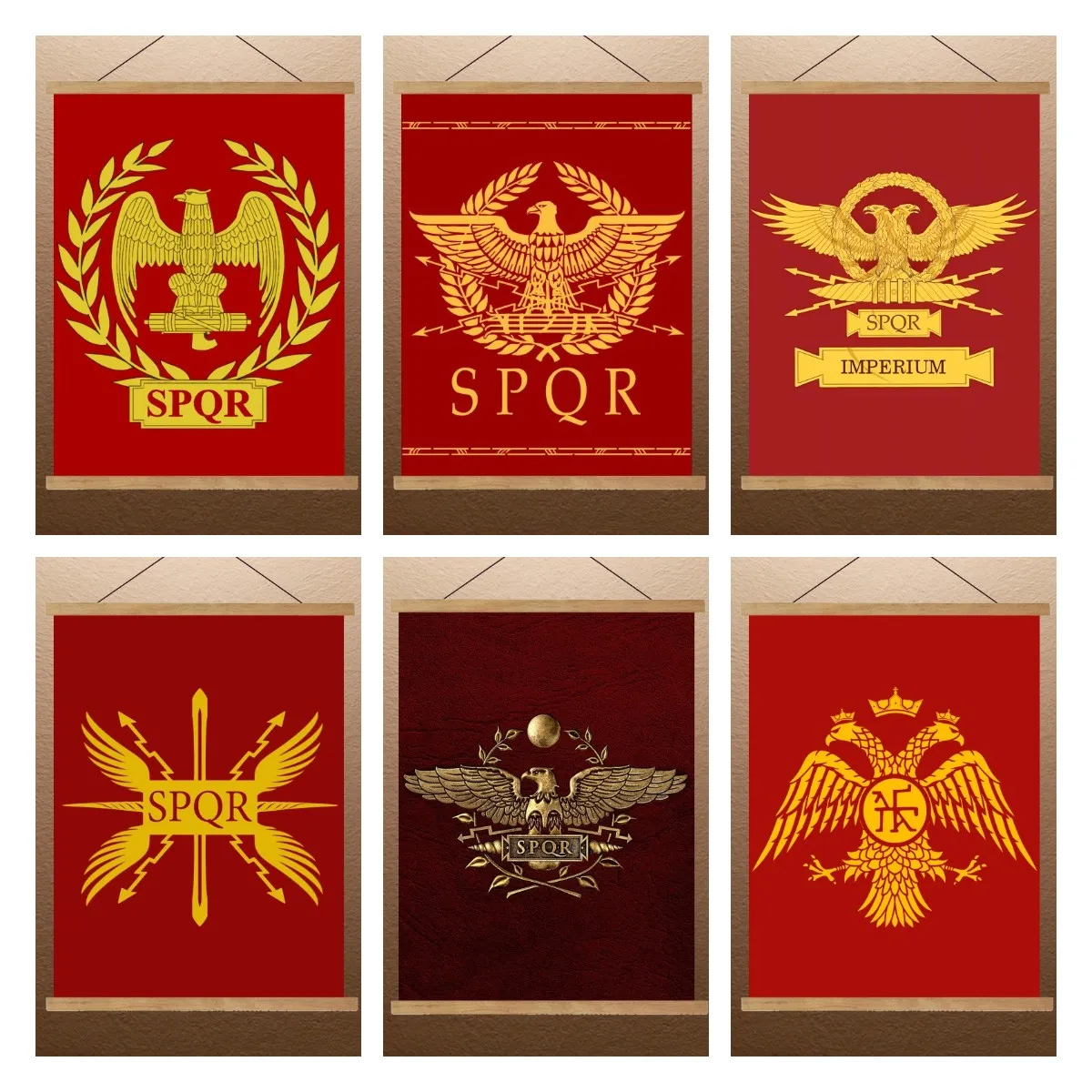 SPQR Poster Roman Legion Eagle Flag Commemorative Collection Canvas Art Paintings Bedroom Wall Decor Living Wall Art Painting