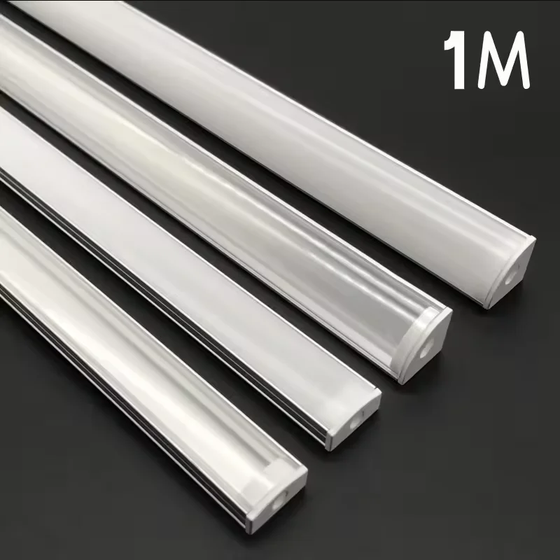 DHL 10-20pcs/U 1M U/V Shape Corner Aluminum Profile Channel Holder for LED Strip Light Bar Under Cabinet Lamp Kitchen Closet