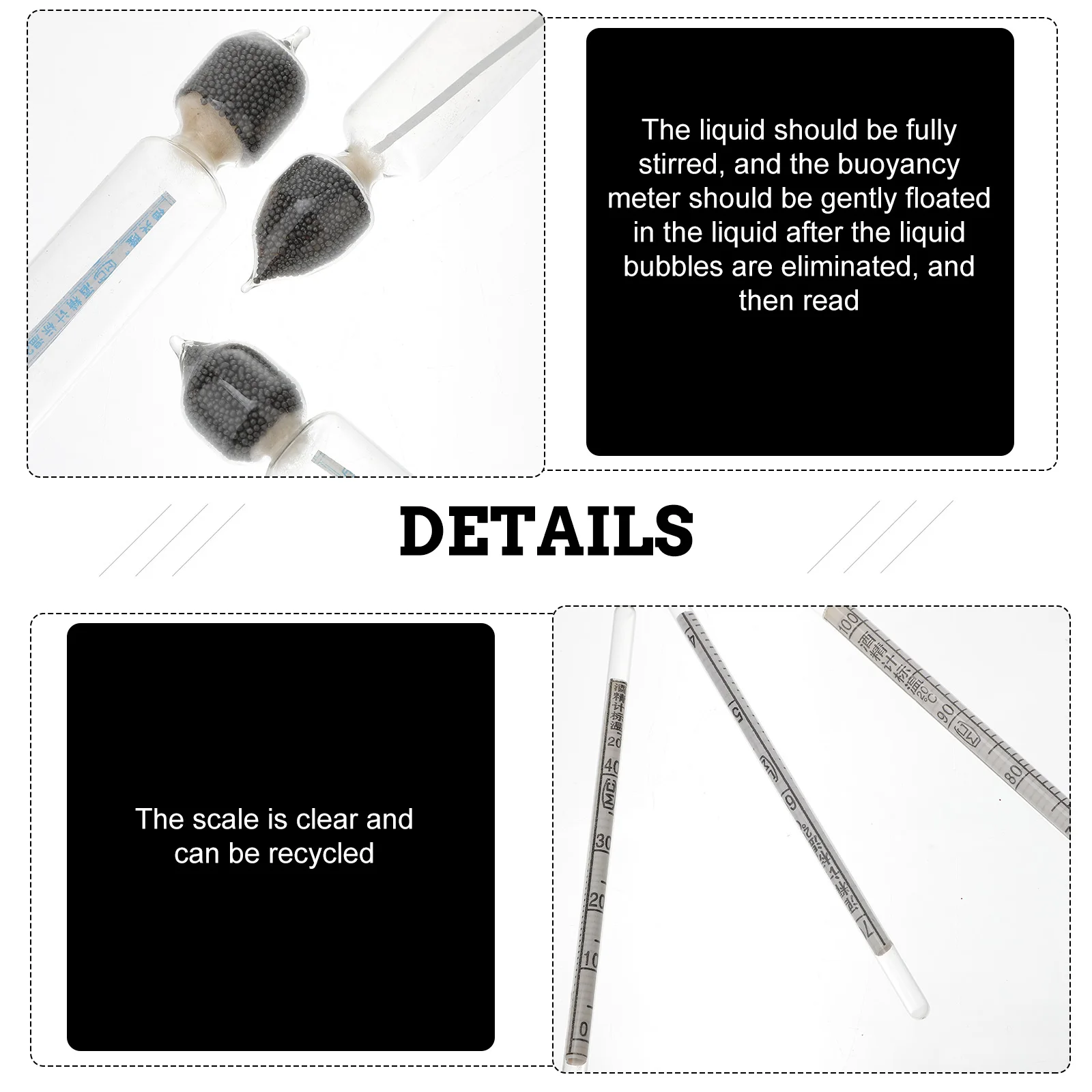 

4Pcs Liquor Testing Tools Alcohol Meter Hydrometer Professional Thermometer for Whiskey Distilled Alcohol Liquor Hydrometer