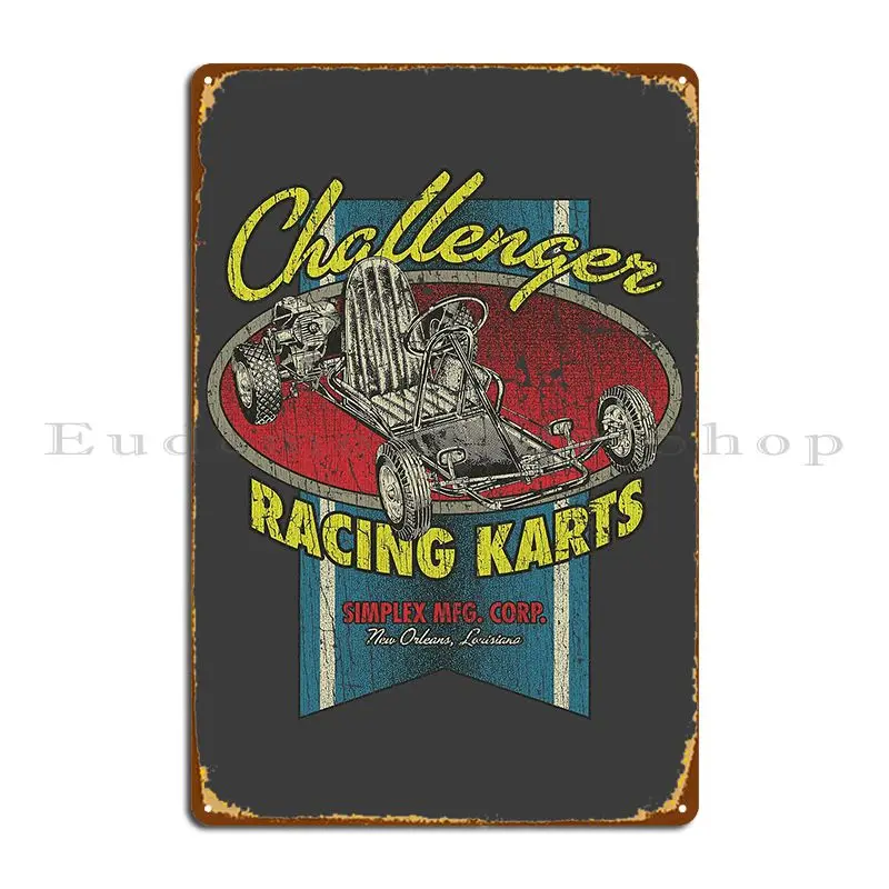 Challenger Racing Karts 1960 Metal Sign Wall Cave Designing Retro Living Room Club Tin Sign Poster