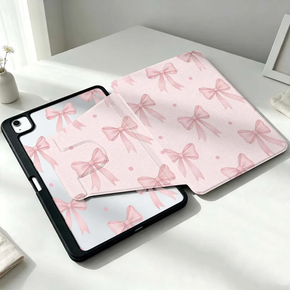 Artistic Design Bow For Xiaomi Mi Redmi Poco Pad 8 7 7S 6 6S 5 SE Pro Ultra 360° Rotation Stylus Storage Tablet Case