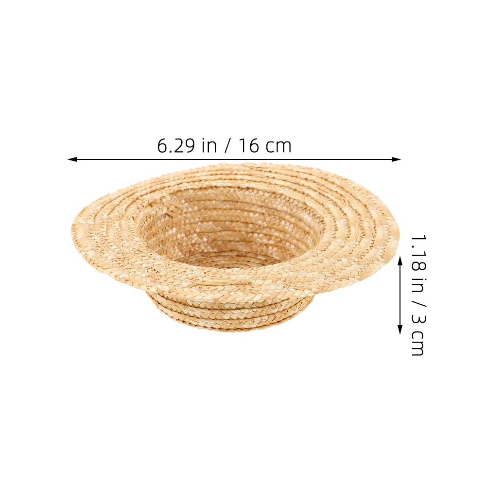 2 قطعة قبعات القش الصغيرة قبعات المنسوجة الصغيرة DIY بها بنفسك صياغة الملحقات الصغيرة صور الدعائم قبعات من القش الصغيرة ديكور المنزل