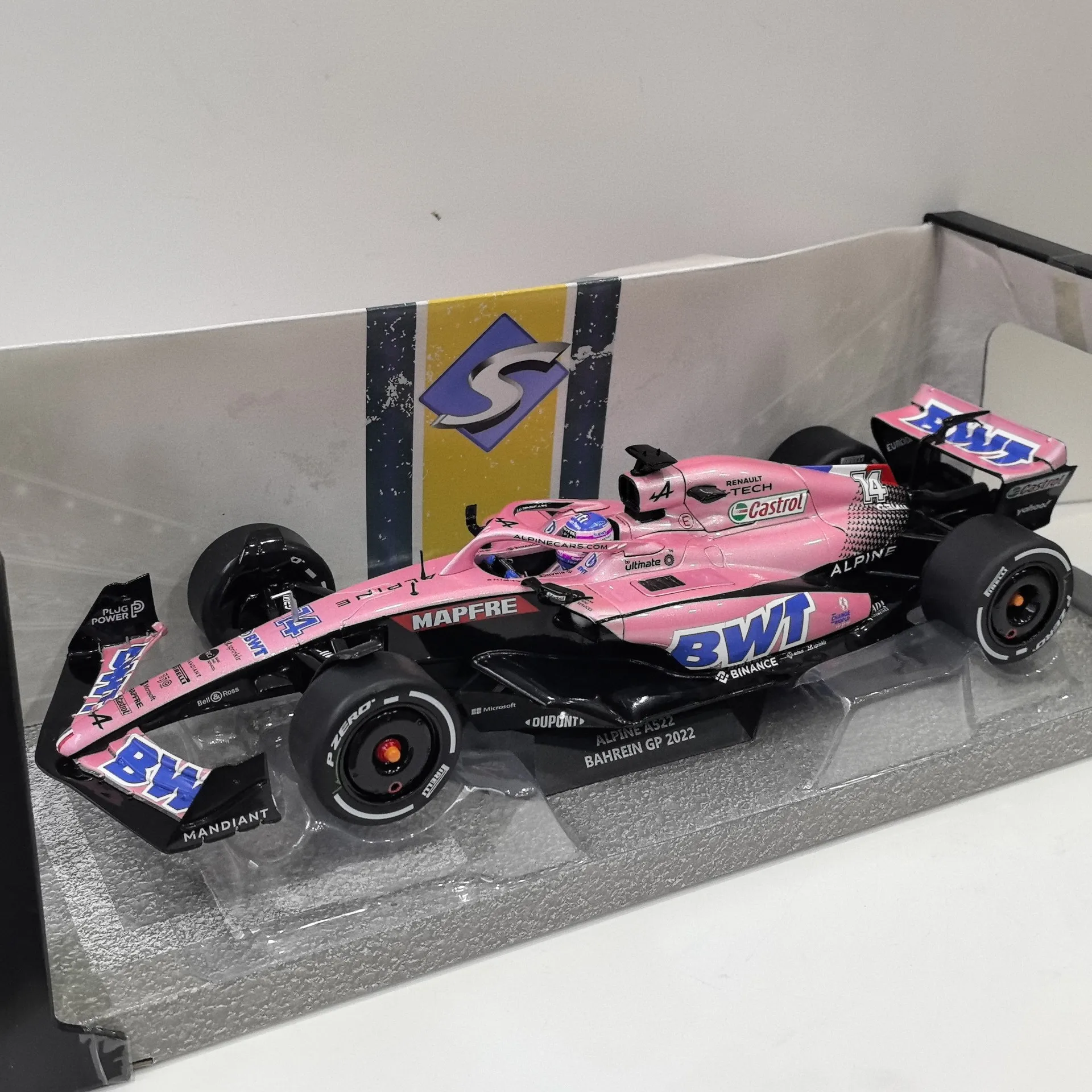 

Diecast SOLIDO 1/18 Scale ALPINE A522 2022 F1 #14 Alloy Car Model Collectible Toy Gift Souvenir Display Ornament