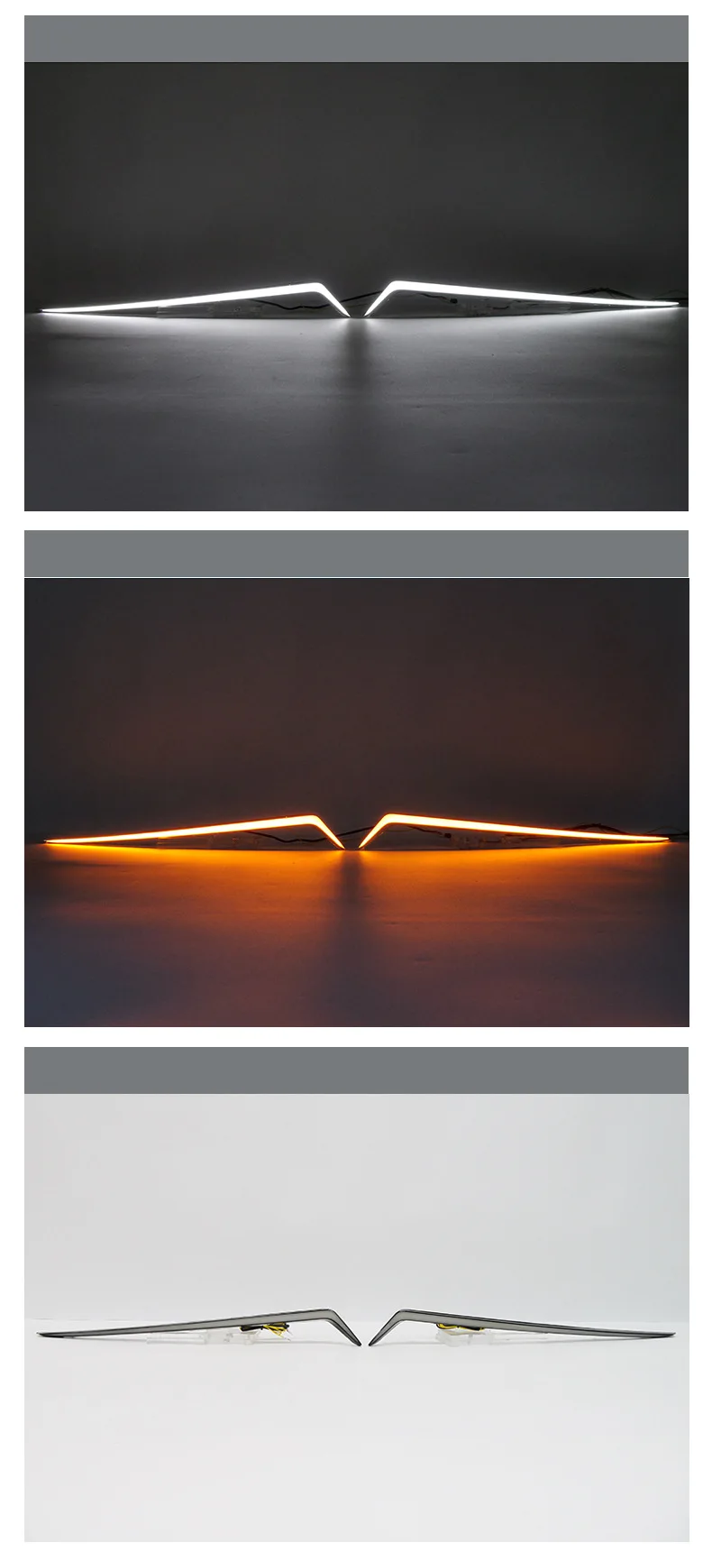 DRL For Toyota Corolla 2019-2025 Car Led Daytime Running Light Front Grille Net Lights White Daylight Yellow Dynamic Turn Signal detail image 6