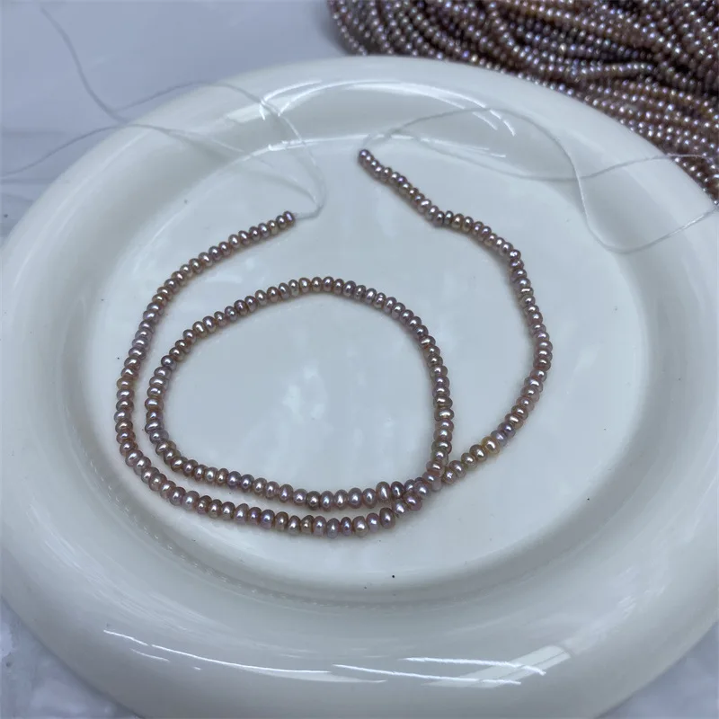 

2-3mm Small Natural Freshwater Pearl Purple Abacus Bead Jewelry Make DIY Necklace Bracelet Earrings Accessory Wedding Women Gift