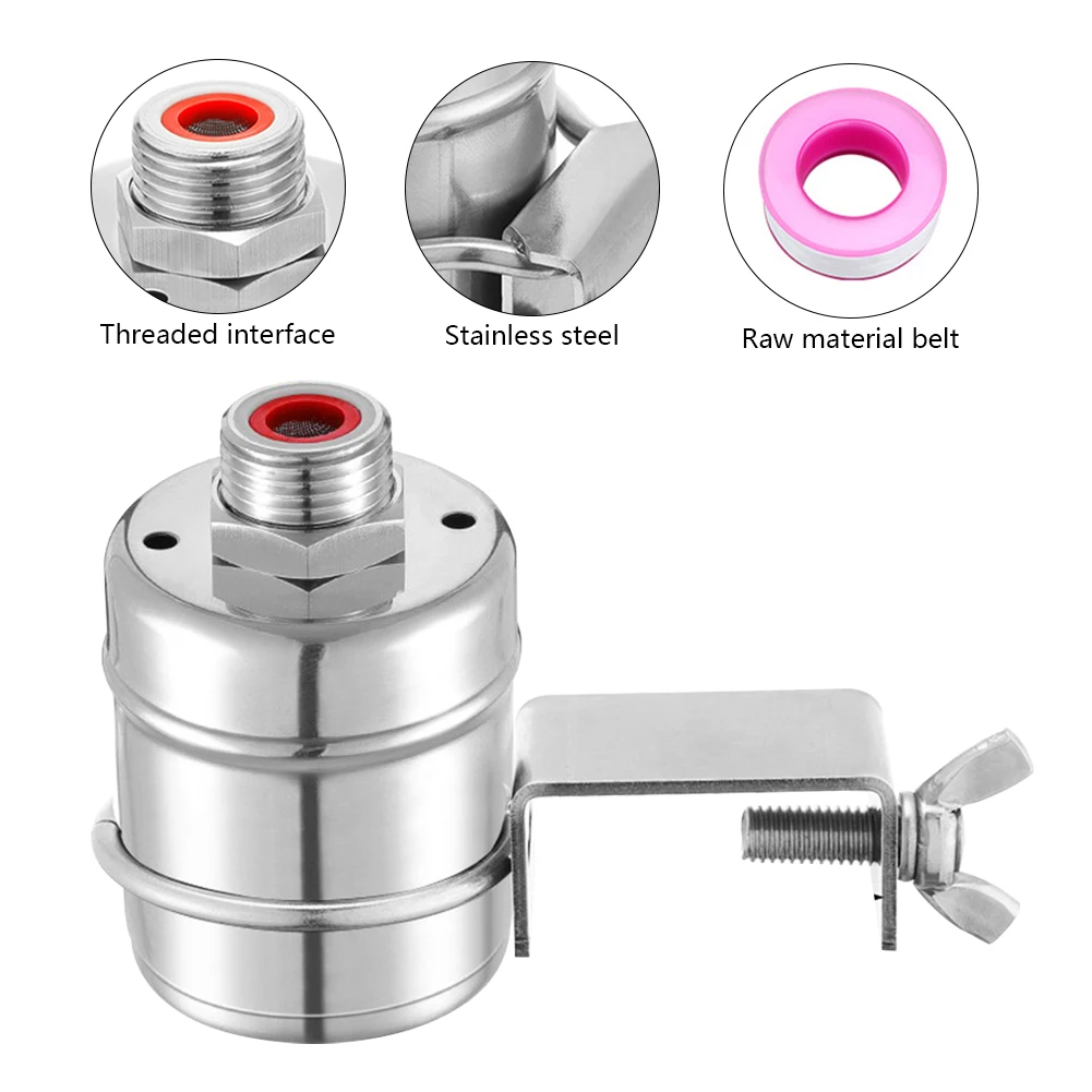 

304 Stainless Steel Floating Ball Valve Automatic Water Level Control Valve 1/2" Water Level Control Float Valve for Water Tanks