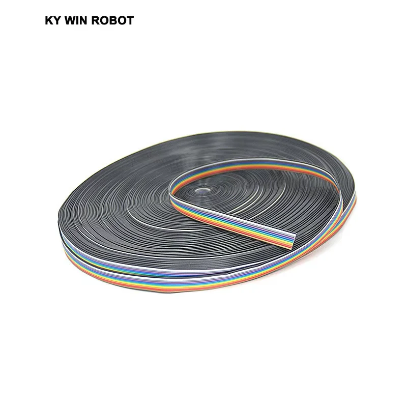 

1m 1.27mm Spacing Pitch 10 WAY 10 Pin Flat Color Rainbow Ribbon Cable Wire Stranded Conductor For PCB DIY 10P