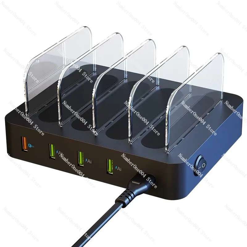 High power charger multi-hole fast charging multi-socket charging station four-port six-port multi-interface base