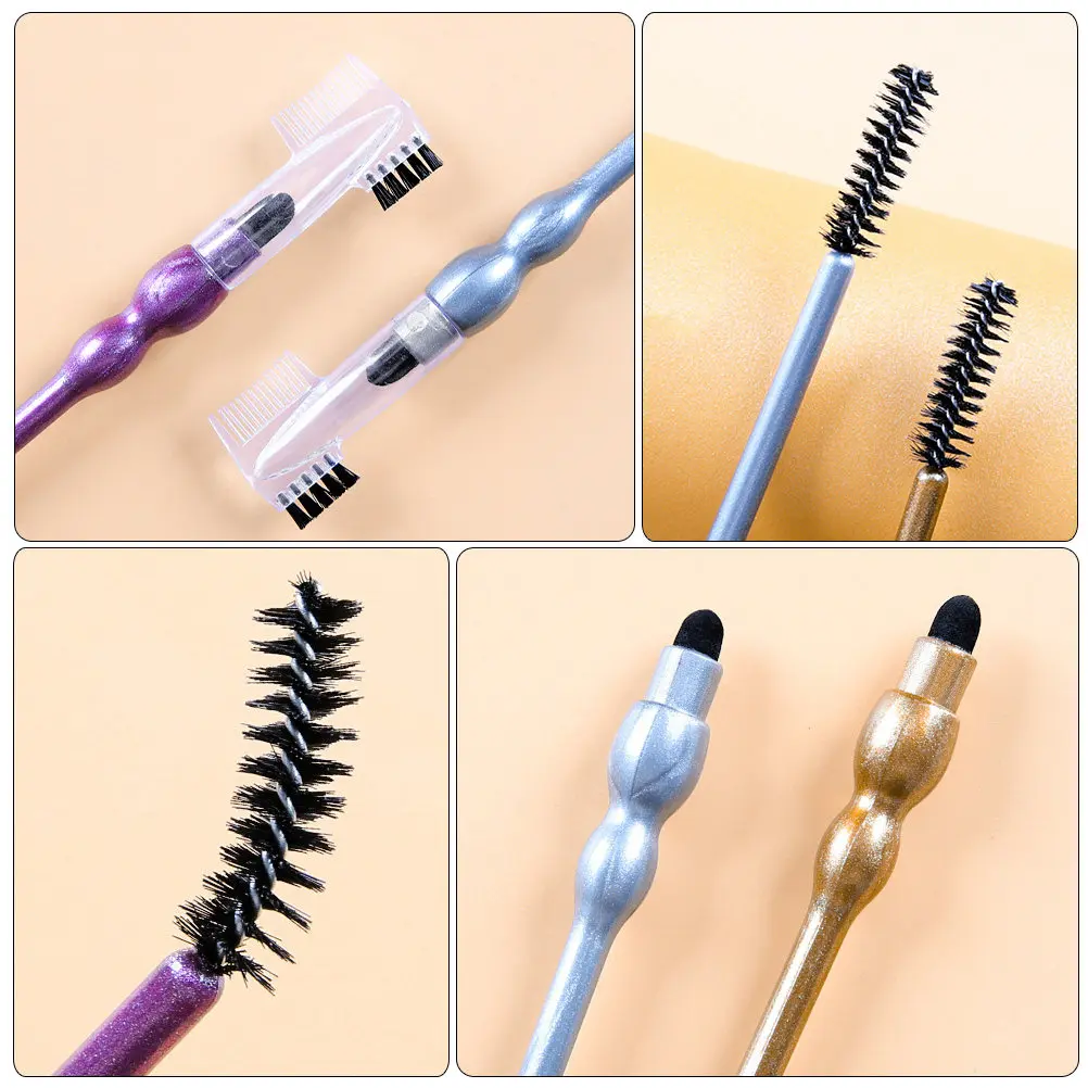 9Pcs Eyebrow Comb Eyelash Brushes Brow Makeup Tools Double Head Multipurpose Lash Curling Applicators Portable Travel