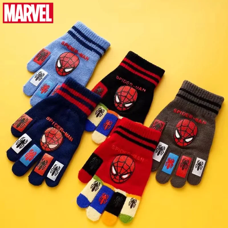 Marvel The Avengers Spiderman Creative Cartoon Children's Warm Gloves Personalized Anime Movie Student Cold-proof Gloves Gift