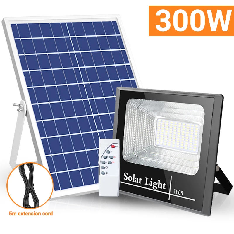 Solar High bright LED Flood Light Waterproof 50W~300W Outdoor Spotlight Pendant Light Solar Bulb with Remote Control