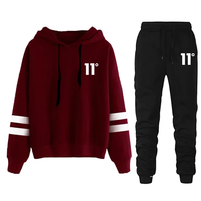 Vendite calde Moda Autunno Inverno Qualità Quotidiana Donna Tuta con cappuccio Casual Felpa a banda singola Pantaloni sportivi Comfort Outdoor