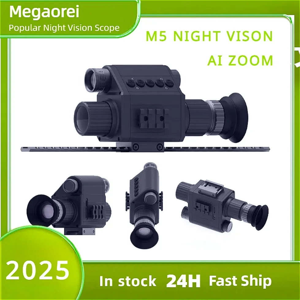 

2025 NEW Megaorei M5 Night Vision Scope 1080P Hunting Camera Wildlife Tactical Telescope Monocular with Built-in IR