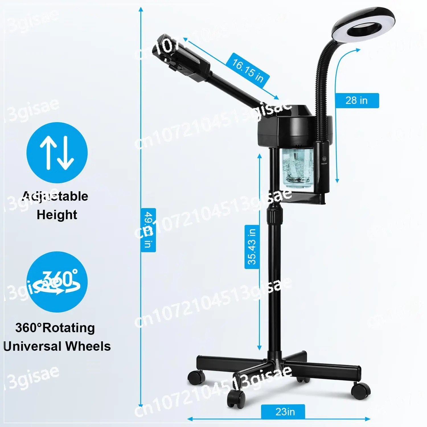 2 in 1 Magnifying Glass Nano Spray Machine Water Replenishment Instrument Face Steamer Hot Spray Face Steamer