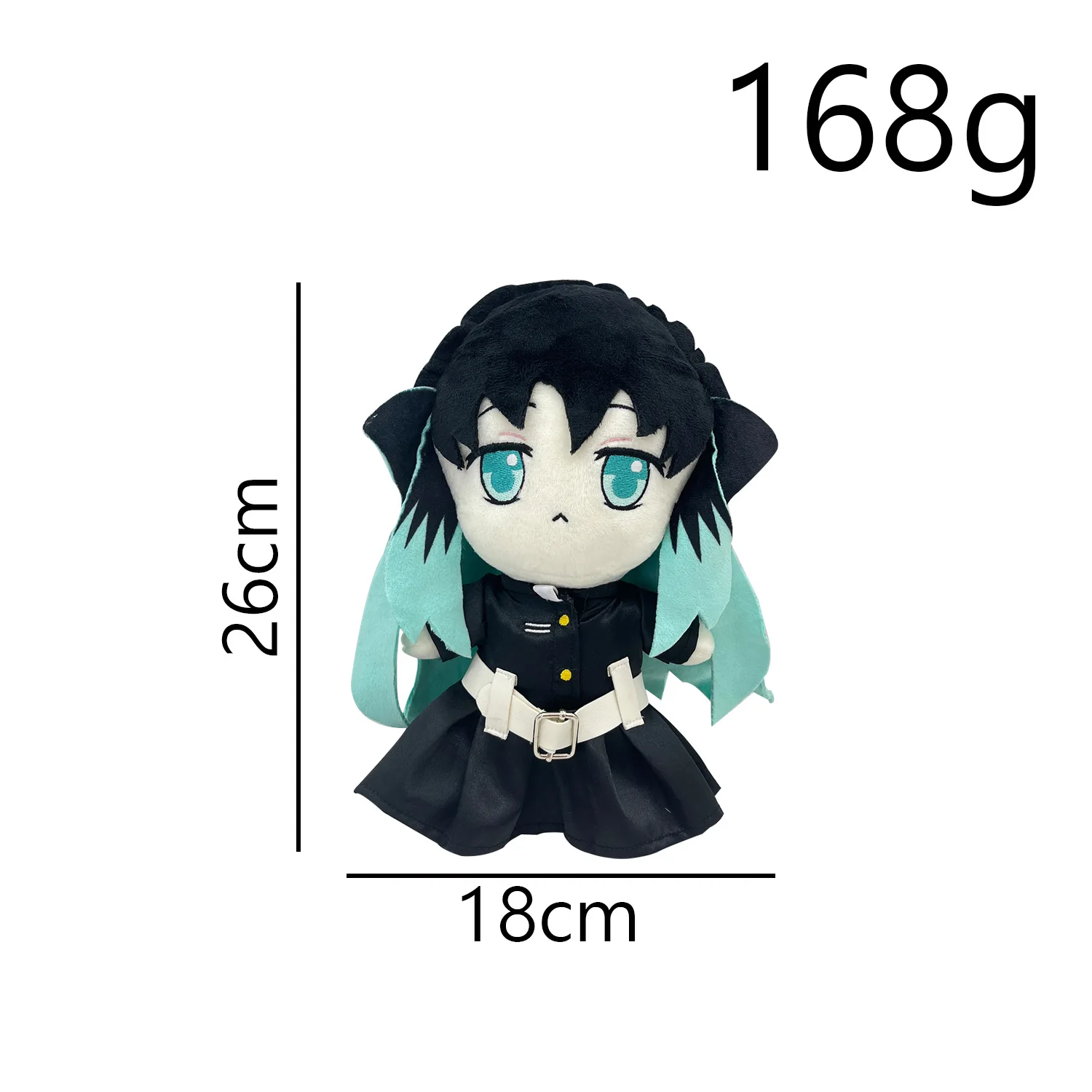 26cm demon slayer anime bonito tokitou muichiro figura boneca de pelúcia para meninas melhor amigo coleção de férias ornamentos brinquedos