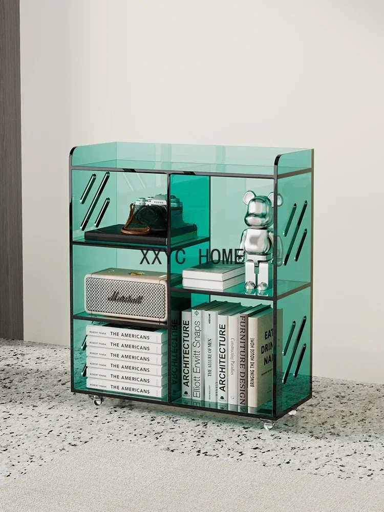 

Custom Color Acrylic Storage Shelf Multi-Tier Movable Floor Bookshelf