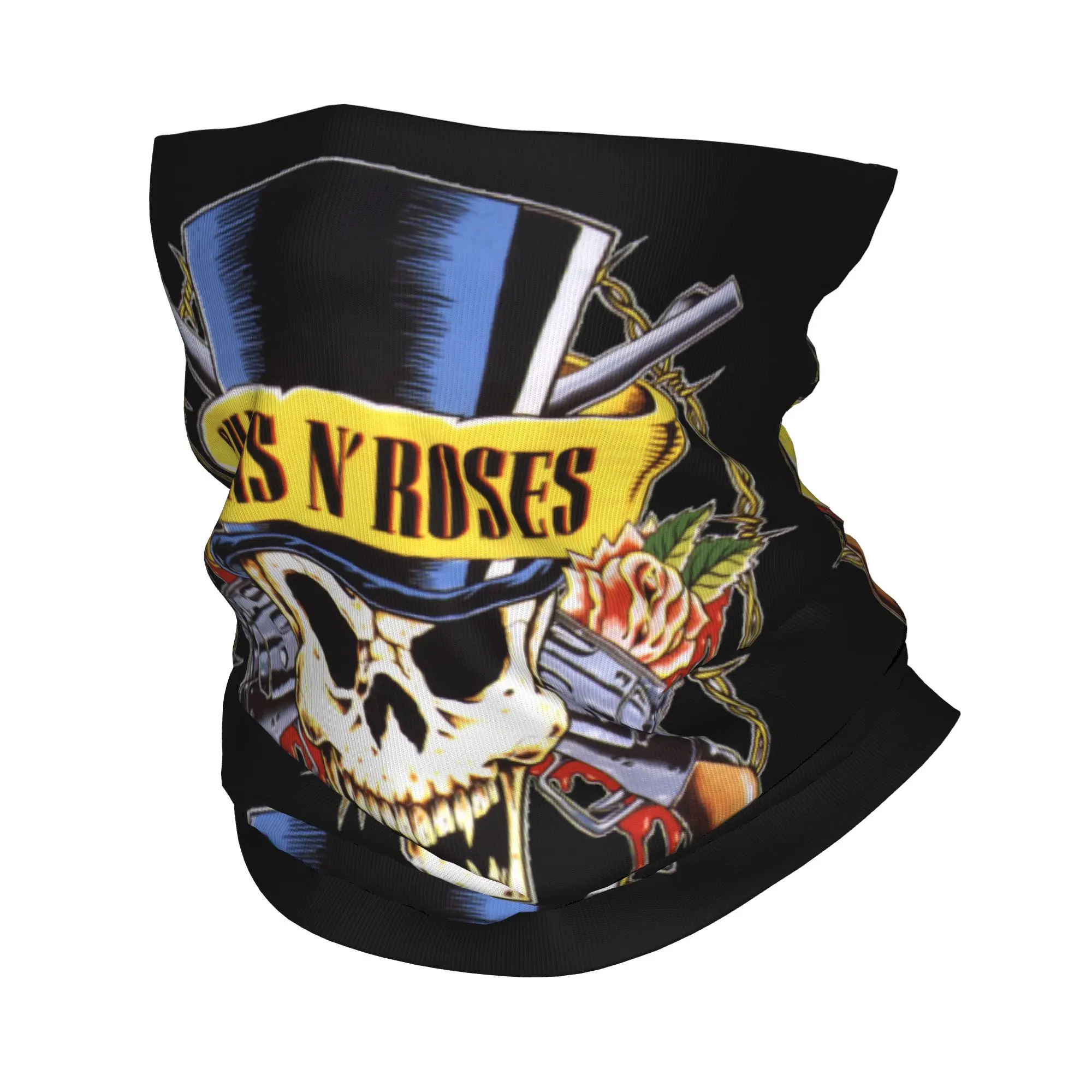 Custom Guns N Roses  Winter Headband Neck Warmer Men Women Ski Hunting Tube Scarf Bullet Logo Face Bandana Gaiter