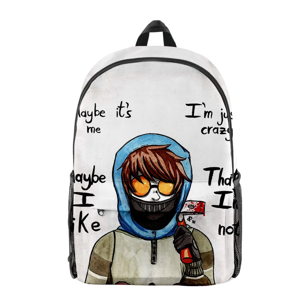 

Popular Youthful creepypasta Student School Bags Notebook Backpacks 3D Printed Oxford Waterproof Boys/Girls Funny Travel Bags