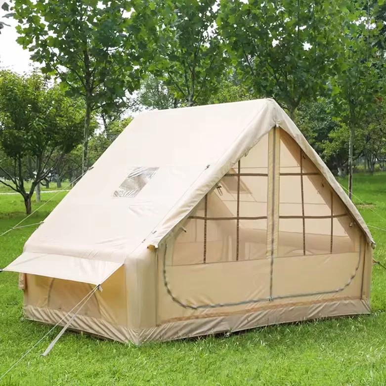 6.3 Outdoor Waterproof Inflatable House Tent With Mosquito Screen 4 Season Removable Large Door Air Tent image 3