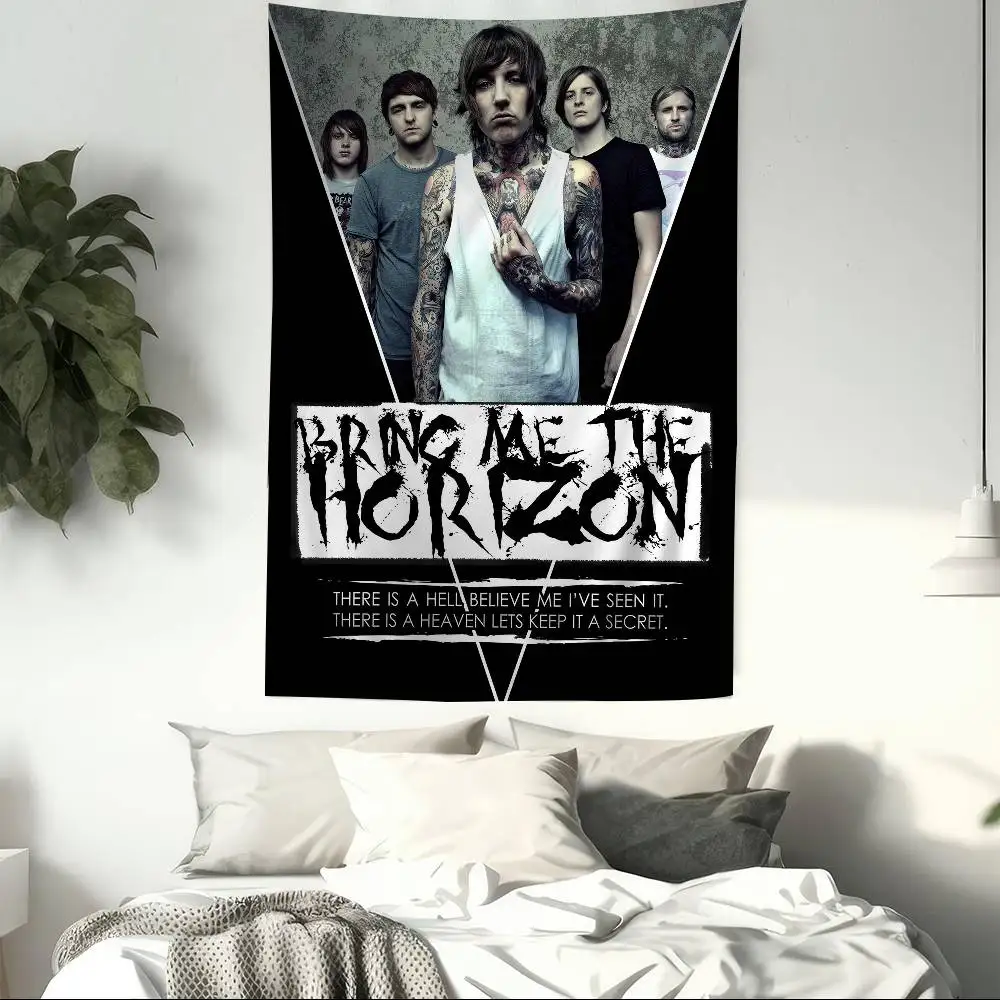 Metalcore band B-Bring Me The H-Horizon Printed Large Wall Tapestry Hanging Tarot Hippie Wall Rugs Dorm Home Decor